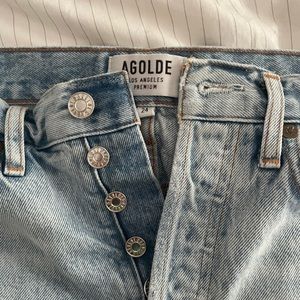 AGOLDE light wash jean shorts